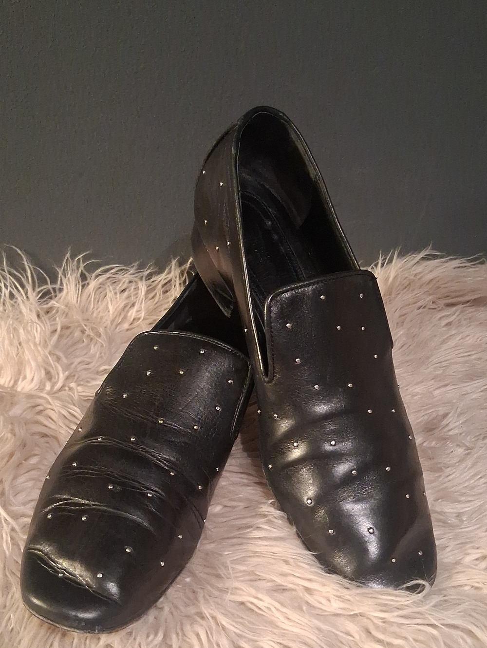 Rag & Bone Black Leather Studed Loafers